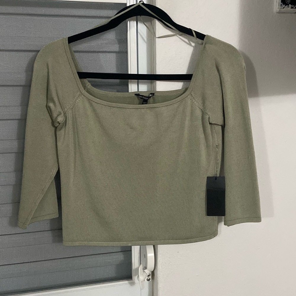Off the shoulder green Guess top| never worn